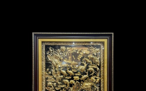 Tranh Cửu Ngư Quần Hội Phong Thủy