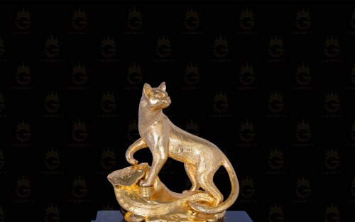 Tượng Mèo vàng, tượng mèo, quý linh tuổi Mão, quà tặng vàng.