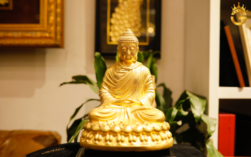 Thiết Kế & Chế Tác Tượng Đức Phật Thích Ca Ngồi Thiền Trên Tòa Sen Vàng