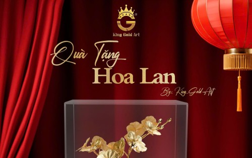 Bình Hoa Lan mạ vàng – Quà tặng vàng Trung Thu cao cấp