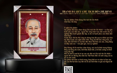 Tranh đá quý Chủ tịch Hồ Chí Minh – King Gold Art