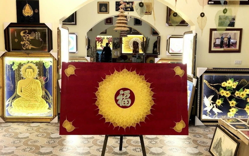 Tranh Bồ Đề Chữ Phúc Mạ Vàng 24K Sang Trọng