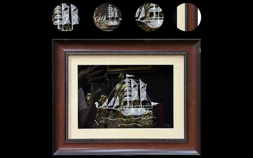 Tranh Thuyền Thuận Buồm Xuôi Gió Bạc Thủ Công