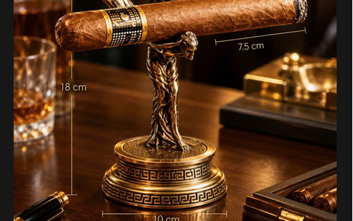 Đế Kê Xì Gà Bằng Đồng Mạ Vàng Cho Doanh Nhân | King Gold Art
