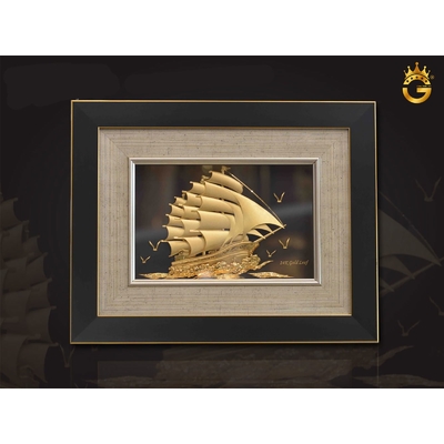 Quà tặng tranh thuyền vàng giúp doanh nhân thành công trong kinh doanh