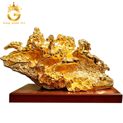 Quà tặng tượng bát mã truy phong mạ vàng cao cấp