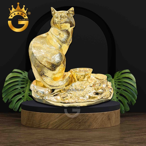 Tượng mèo mạ vàng 24k làm quà tặng sếp tuổi Mão