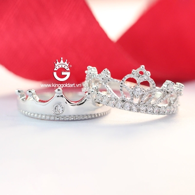 Nhẫn đôi bạc King Queen