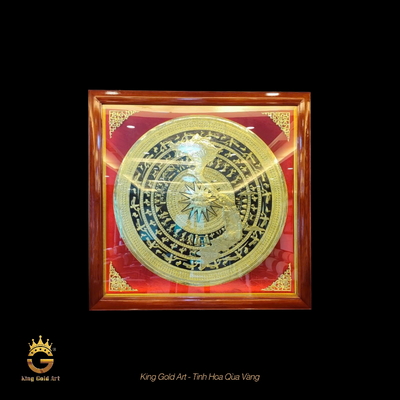 Tranh mặt trống đồng mạ vàng  - Bản đồ Việt Nam mẫu 1