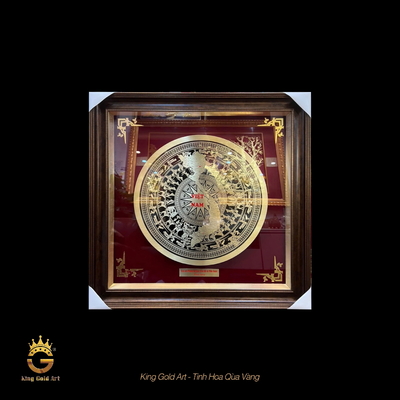 Tranh mặt trống đồng mạ vàng - Bản đồ Việt Nam mẫu 3