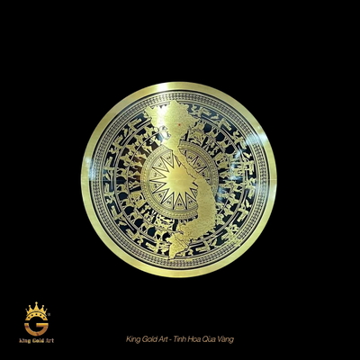 Mặt trống đồng mạ vàng - Bản đồ Việt Nam