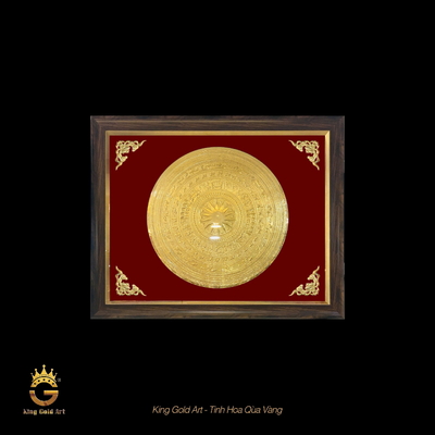 Tranh mặt trống đồng mạ vàng  mẫu 2