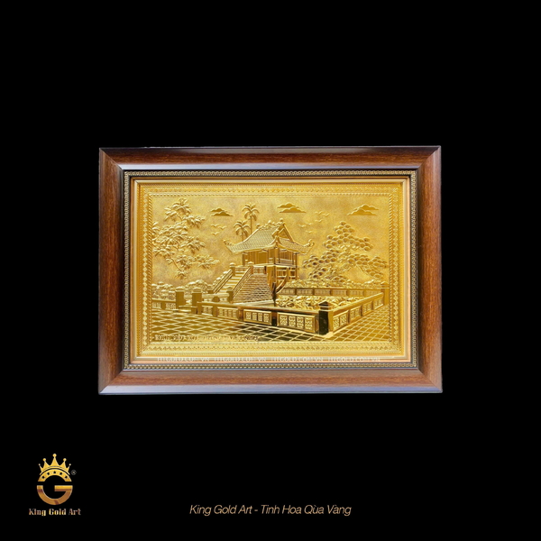 Tranh chùa một cột mạ vàng 24k mẫu 1