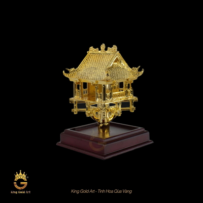 Mô Hình Chùa Một Cột Mạ Vàng 24K