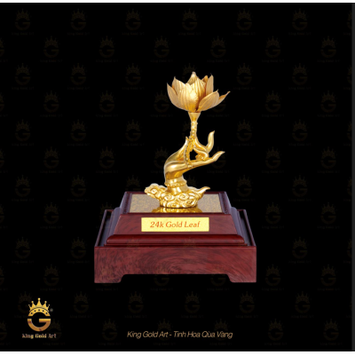 Bình hoa sen phong thủy vàng 24k