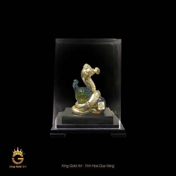 Tượng Rắn ôm hồ lô vàng 24k