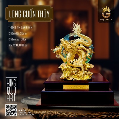 Rồng thiêng cuốn Thủy dát vàng Qùa Tết 2024