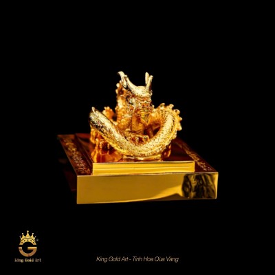 Ấn rồng mạ vàng 24k mẫu quà tặng độc đáo năm 2024 Giáp Thìn
