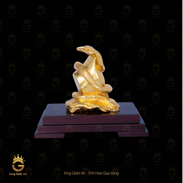 Tượng Rắn phú quý mạ vàng 24k