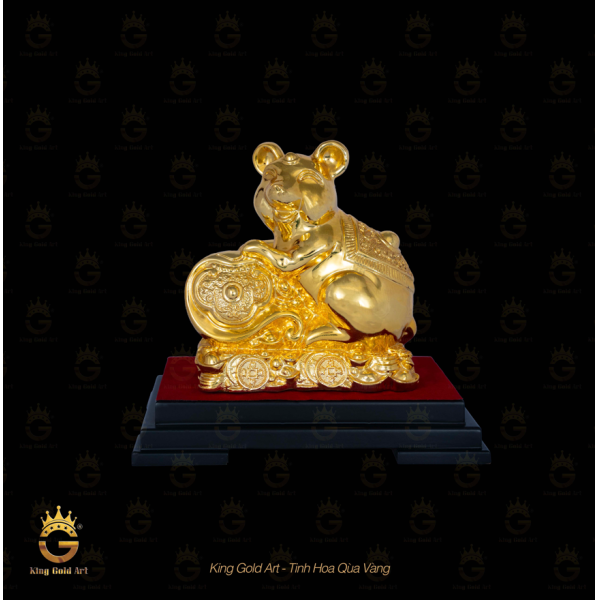 Tượng chuột đồng mạ vàng quà tặng phong thủy mang lại may mắn