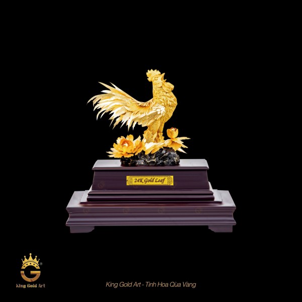 Tượng Gà Vàng phong thủy mạ vàng 