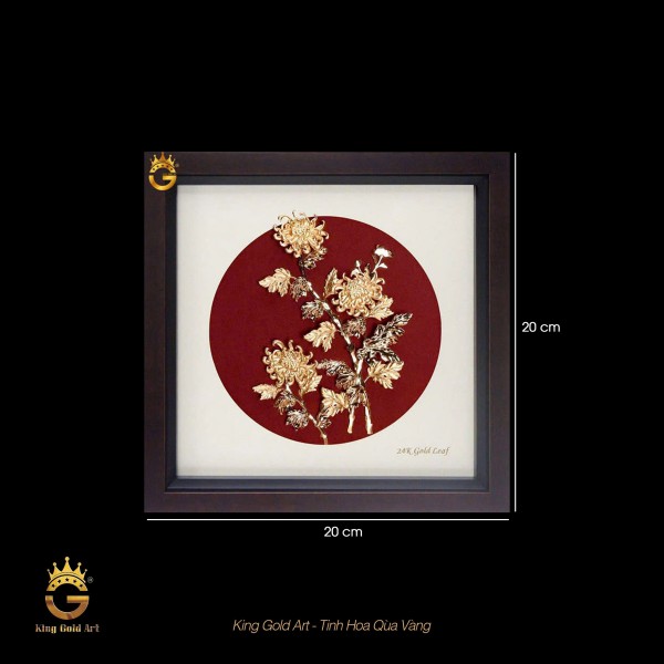 Tranh hoa cúc bằng vàng lá - Bộ tranh tứ quý