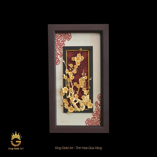 Tranh Hoa Mai Dát Vàng – Biểu Tượng Khai Xuân Phát Lộc Trong Bộ Tranh Tứ Quý