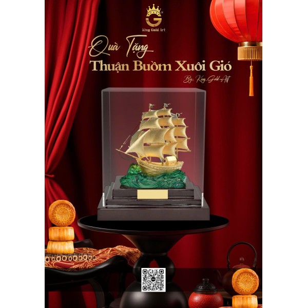 Mô hình Thuận Buồm Xuôi Gió mix ngọc – Quà Trung Thu cao cấp