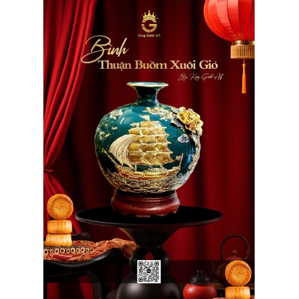 Bình Gốm Thuận Buồm Xuôi Gió – Quà Tặng Vàng Trung Thu