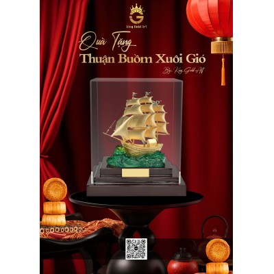 Mô hình Thuận Buồm Xuôi Gió mix ngọc – Quà Trung Thu cao cấp