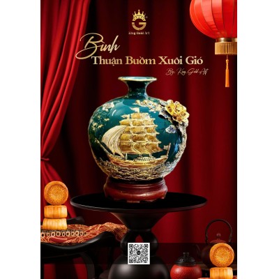 Bình Gốm Thuận Buồm Xuôi Gió – Quà Tặng Vàng Trung Thu