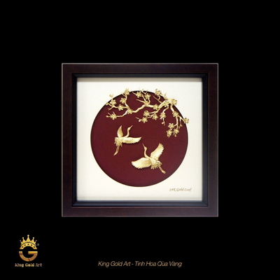 Tranh vàng: Song hạc uyên ương