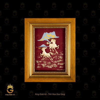 Tranh ngựa vàng: Song mã phát lộc