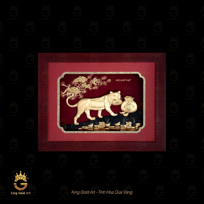 Tranh vàng phong thủy: Hồ vàng ngậm tiền