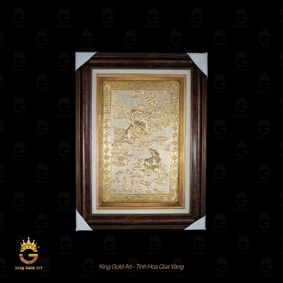 Tranh vàng Long - Mã: Thần Long khai lộ