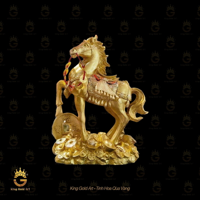 Tượng ngựa vàng tài lộc mẫu 12