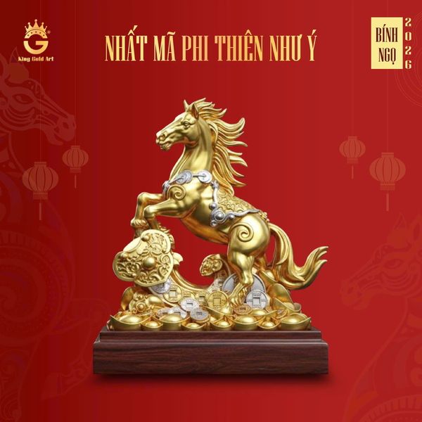 Quà Tết 2026 - Tượng Nhất Mã Phi Thiên Như Ý