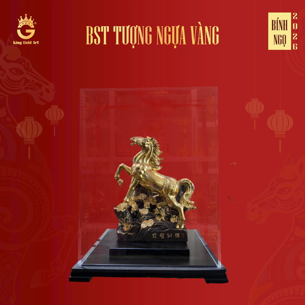 Tượng ngựa vàng tài lộc mẫu 13