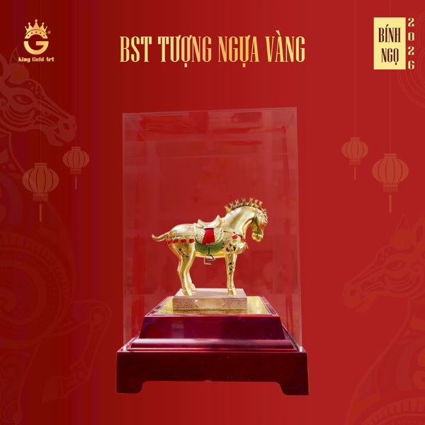Tượng ngựa vàng tài lộc mẫu 10