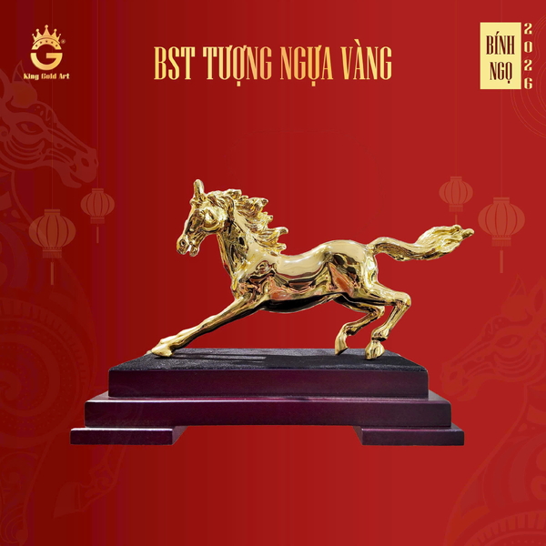 Tượng ngựa vàng tài lộc mẫu 4