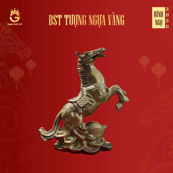 Tượng ngựa vàng tài lộc mẫu 1