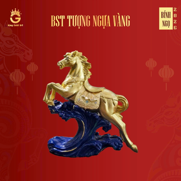 Tượng ngựa vàng tài lộc mẫu 6