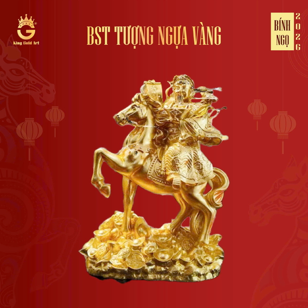 Tượng ngựa vàng tài lộc mẫu 8