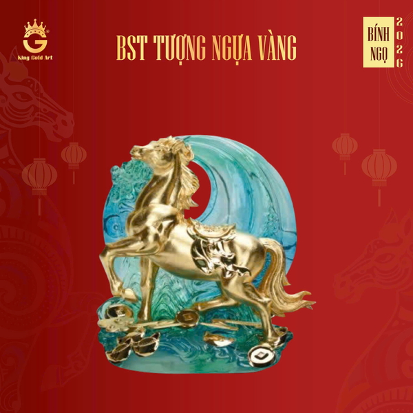 Tượng ngựa vàng tài lộc mẫu 16