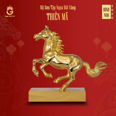 Tượng Ngựa Phong Thủy Dát Vàng