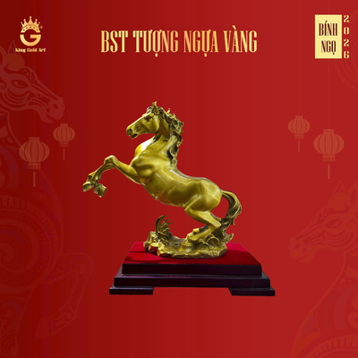 Tượng ngựa vàng tài lộc mẫu 9