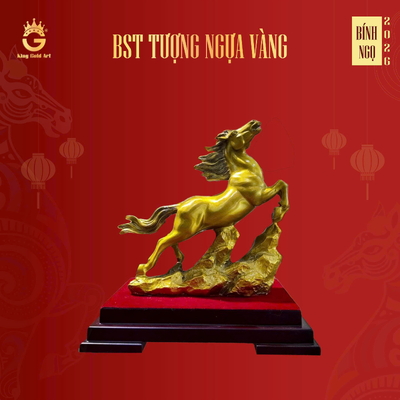 Tượng ngựa vàng tài lộc mẫu 15
