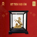 Quà tặng tượng ngựa phi nước đại mạ vàng 24k
