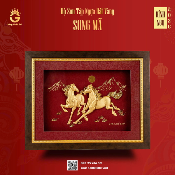 Quà Tết 2026 - Tranh Ngựa Song Mã