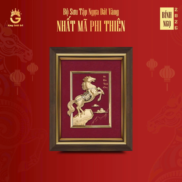 Quà Tết 2026 - Tranh Ngựa vàng Nhất Mã Phi Thiên